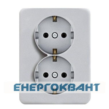 Подвійна розетка Hager WL1252 Lumina 16А / 230В з з / к (срібляста) Подвійна розетка Hager WL1252 Lumina 16А / 230В з з / к (срібляста)