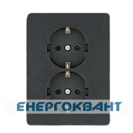 Подвійна розетка Hager WL1253 Lumina 16А / 230В з з / к (чорна)