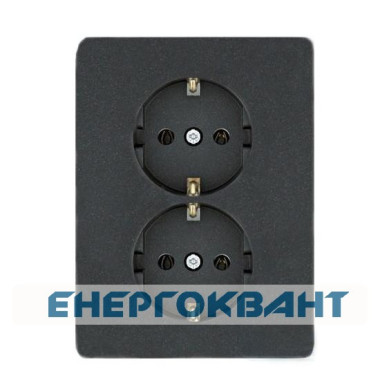Подвійна розетка Hager WL1253 Lumina 16А / 230В з з / к (чорна)