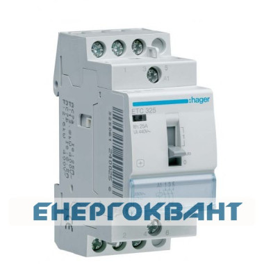 Контактор Hager ETC325 день / ніч 25A 3НВ 230 з ручним керуванням