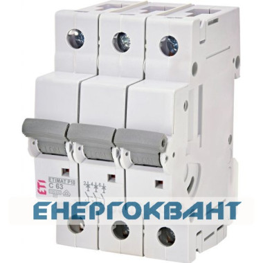Автоматичний вимикач Eti ETIMAT P10 3p C 63A 10кА (276331105)