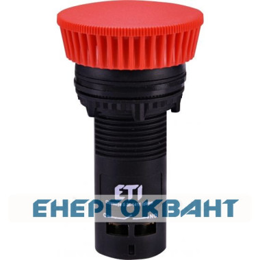 Моноблочна кнопка грибок ETI 004771480 ECM-P10-R (без фіксації 1NO червона)