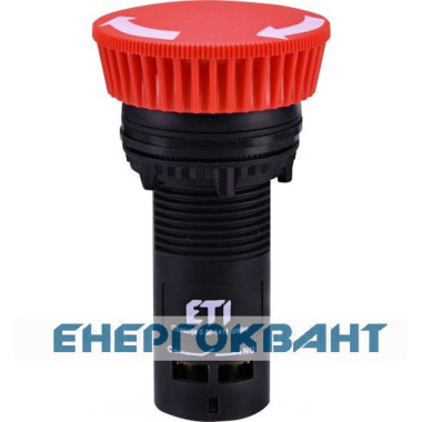 Моноблочна кнопка грибок ETI 004771482 ECM-T10-R (відключення поворотом 1NO червона)