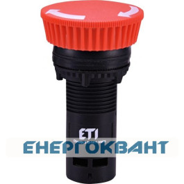 Моноблочна кнопка грибок ETI 004771483 ECM-T01-R (відключення поворотом 1NC червона)
