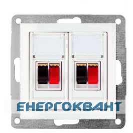 Розетка акустична HI-FI подвійна біла FIORENA