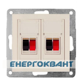 Розетка акустична HI-FI подвійна слонова кістка FIORENA