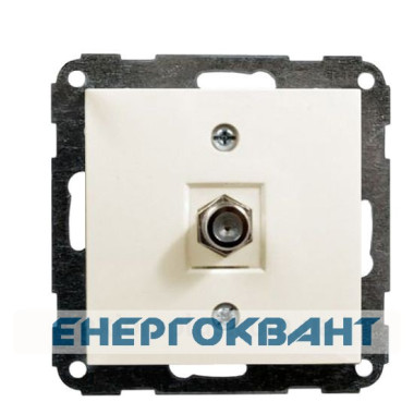 Розетка TV-SAT одинарна F-тип слонова кістка FIORENA