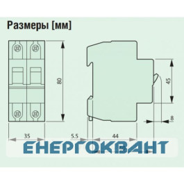 Автоматичний вимикач Eaton PL7-C6 / 2-DC 500В DC 6А C