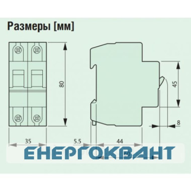 Автоматичний вимикач Eaton PL7-C6 / 2-DC 500В DC 6А C