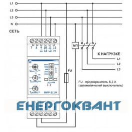 Реле контролю фаз Новатек-Електро РНПП-311М (Н) (аналог РНПП-311)