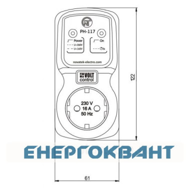 Реле напруги РН-117, Новатек-Електро