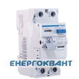 УЗО Hager CE240J, 2х40 А 100 мА, А, 2м