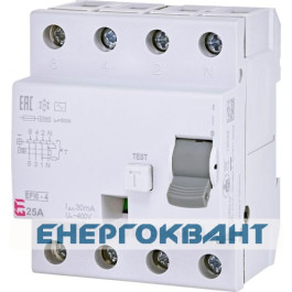 Реле диференціальне ETI EFI6-4 25 / 0,03 тип AC