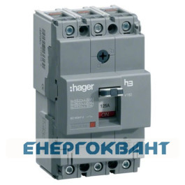 Електричний автомат Hager x160, In = 100А, 3п, 40kA