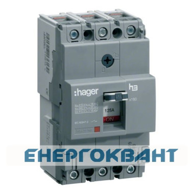 Електроавтомат Hager x160, In = 125А, 3п, 40kA