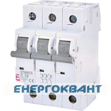 Автоматичний вимикач ETIMAT 6 3p З 16А Автоматичний вимикач ETIMAT 6 3p З 16А