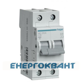 Силовий автомат MC210A (2p, C, 10A) Hager