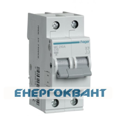 Силовий автомат MC210A (2p, C, 10A) Hager