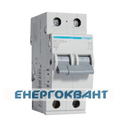 Електро-автомат MC250A (2р, С, 50А) Hager Електро-автомат MC250A (2р, С, 50А) Hager