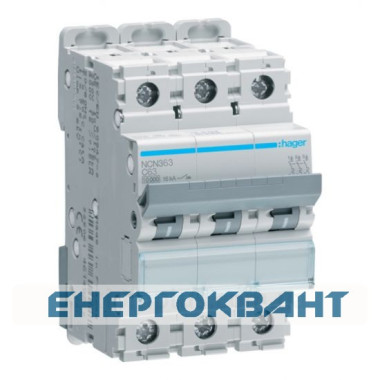 Електро-автомат NCN363 (3р, С, 63А) Hager