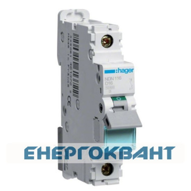 Електроавтомат NDN116 (1p, D, 16А) Hager