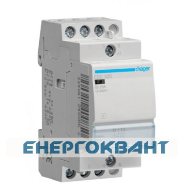 Контактор 25A ESC325 (3НО, 230В) 2м Hager