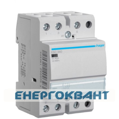 Контактор 40A ESC340 (3НО, 230В) 3м Hager
