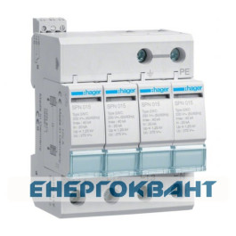 Розрядник класу 2 Hager SPN417 з доп контактом 40kA