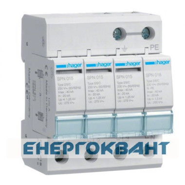 Розрядник класу 2 Hager SPN418 40kA