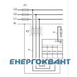 Розрядник класу 2 Hager SPN419 з доп контактом 40kA