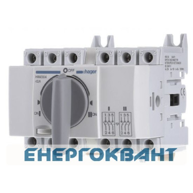 Перемикач Hager HIM304 I-0-II 40А 400 / 690В 3P 5м