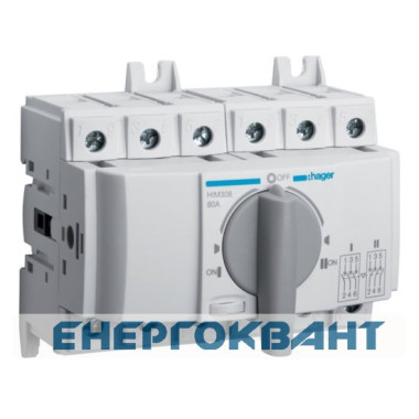 Перемикач Hager HIM308 I-0-II 80А 400 / 690В 3P 6м