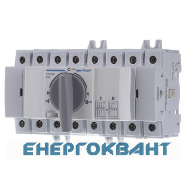 Перемикач Hager HIM406 I-0-II 63А 400 / 690В 4P 8м Перемикач Hager HIM406 I-0-II 63А 400 / 690В 4P 8м