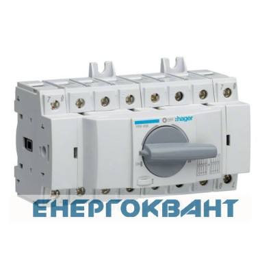 Перемикач Hager HIM408 I-0-II 80А 400 / 690В 4P 8м Перемикач Hager HIM408 I-0-II 80А 400 / 690В 4P 8м