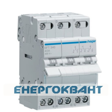 Перемикач Hager SFT340 3P 40А / 230В 3м I-0-II Перемикач Hager SFT340 3P 40А / 230В 3м I-0-II