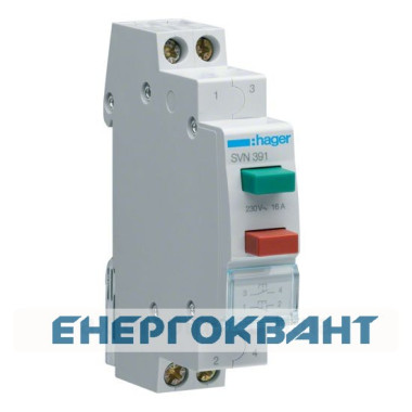Дві кнопки на DIN-рейку SVN391 1 але + 1НЗ