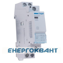 Контактор 25A ESC227 (1 але + 1НЗ, 230В) 1м Hager