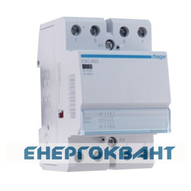 Контактор 63A ESC463 (4НО, 230В) 3м Hager