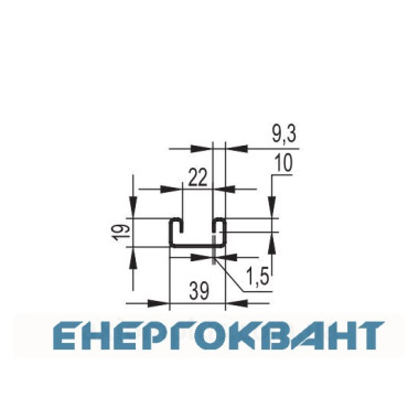 С-подібний профіль DKC BPL2130 41х21 DBL, L 3000, 1,5мм