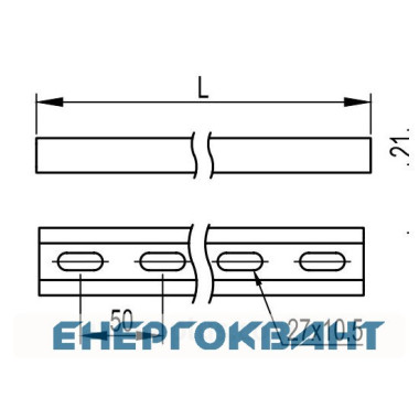 С-подібний профіль DKC BPM2130 41х21 DBM, L 3000, 2,5мм