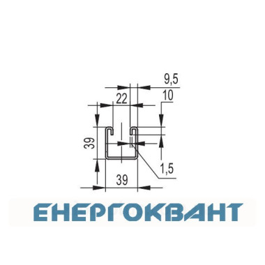 С-подібний профіль DKC BPL4130 41х41 LAS, L 3000, 1,5мм