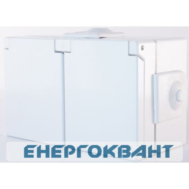 Розетка накладна 2-місна з кришкою біла Hager polo.hermetica IP44, 16000402