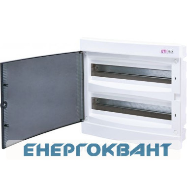 Вбудований щиток ETI 001101083 ECМ 2x18PT 36 М з прозорими дверцятами
