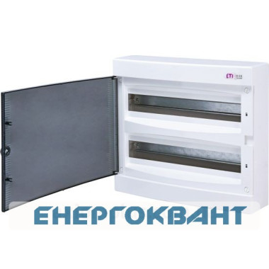 Зовнішній модульний щит ETI 001101081 ECT 2x18PT 36 М з прозорими дверцятами