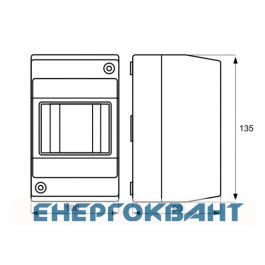 Щит настінний DKC Ram Base 4 модуля без дверей RAL 7035