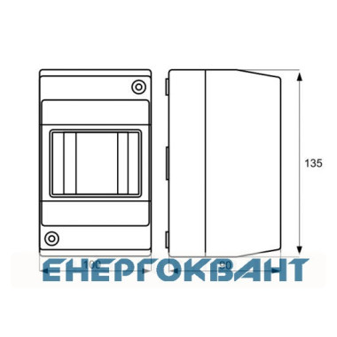 Щит настінний DKC Ram Base 4 модуля без дверей RAL 7035
