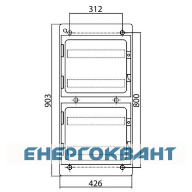 Щит настінний 72 мод. з дверцятами RAL7035 Ram Base, DKC