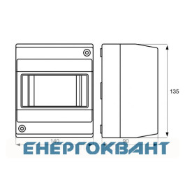 Щит настінний DKC Ram Base 6 модулів без дверей RAL 7035