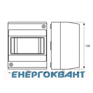 Щит настінний DKC Ram Base 6 модулів без дверей RAL 7035