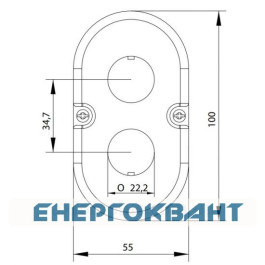 Корпус кнопкового поста ETI 004771546 ESE2 на 2 отвори